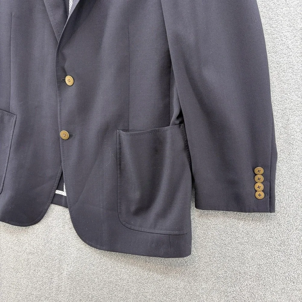 Bills Khakis Blazer Mens 44R Blue Wool Silk Mohair Sport Coat USA Jacket Preppy